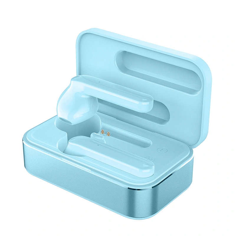 KINGSTAR China Wholesale cube  twins wireless headphone aluminum case wireless earphone