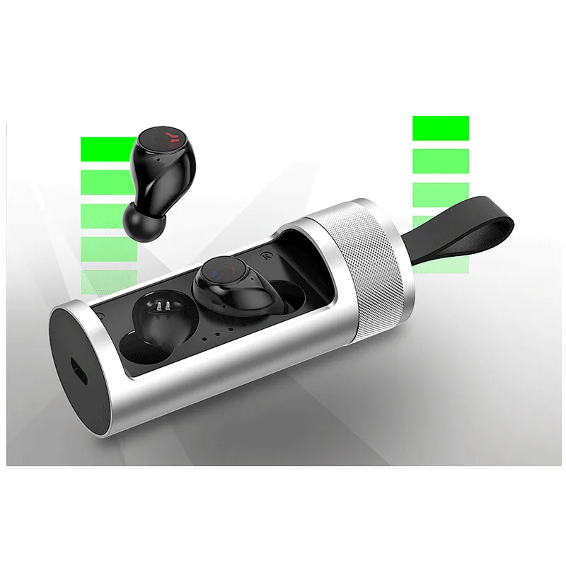 True Wireless Earbuds with Rotating Cover Mini TWS BT 5.0 Earpieces with Charging Case Stereo Sound Wireless Headphone
