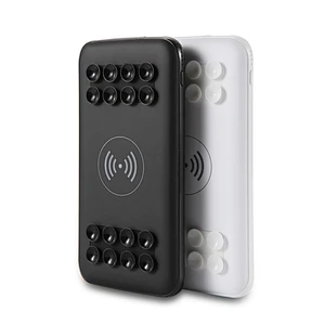 Sucker Battery Charger fast Wireless Charger QI Power Bank 10000mah