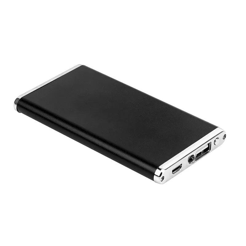 USB charge casing square power banks  mini portable  type-c slim aluminium 2000mah powerbank