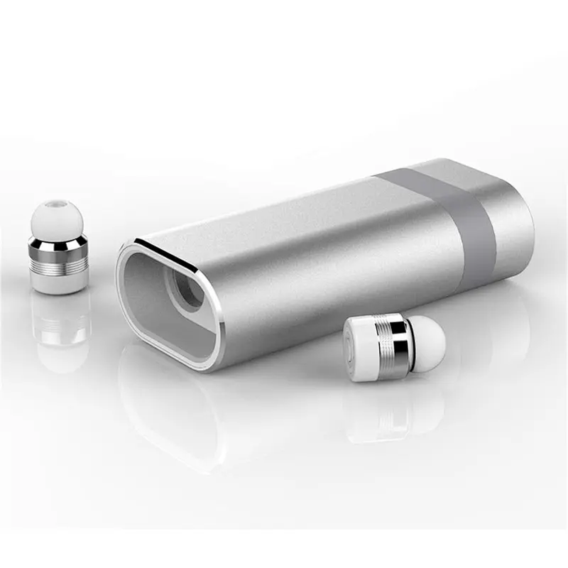 Aluminum Alloy TWS 5.0 Version Mini Wireless Bluetooth Stereo Power Bank Earphone Earbuds