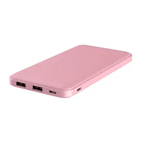 10000mah 2 USB port ultrathin PU leather portable power bank