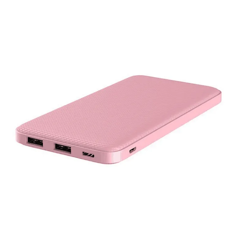 10000mah 2 USB port ultrathin PU leather portable power bank
