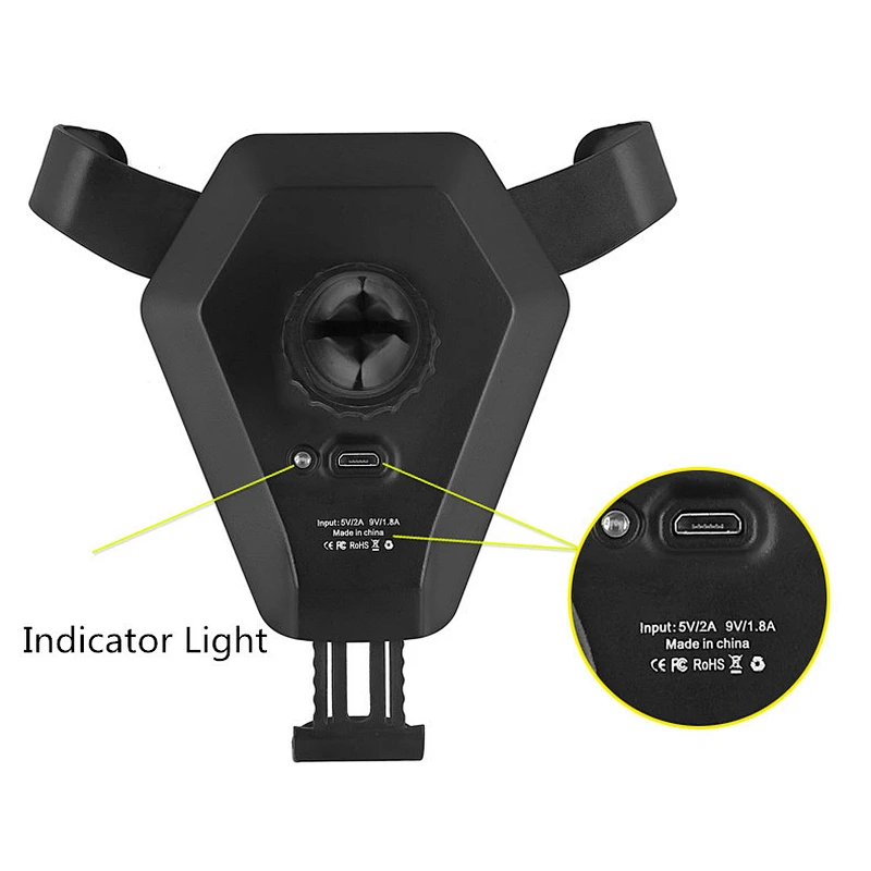 Folding Phone Holdercar Battery Charger Fast Charger QI Wireless Car Charger