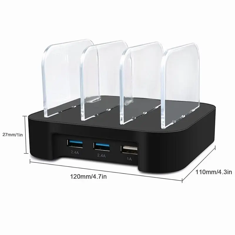 2.4A Fast Charging 3 Ports USB Hub Charging Station