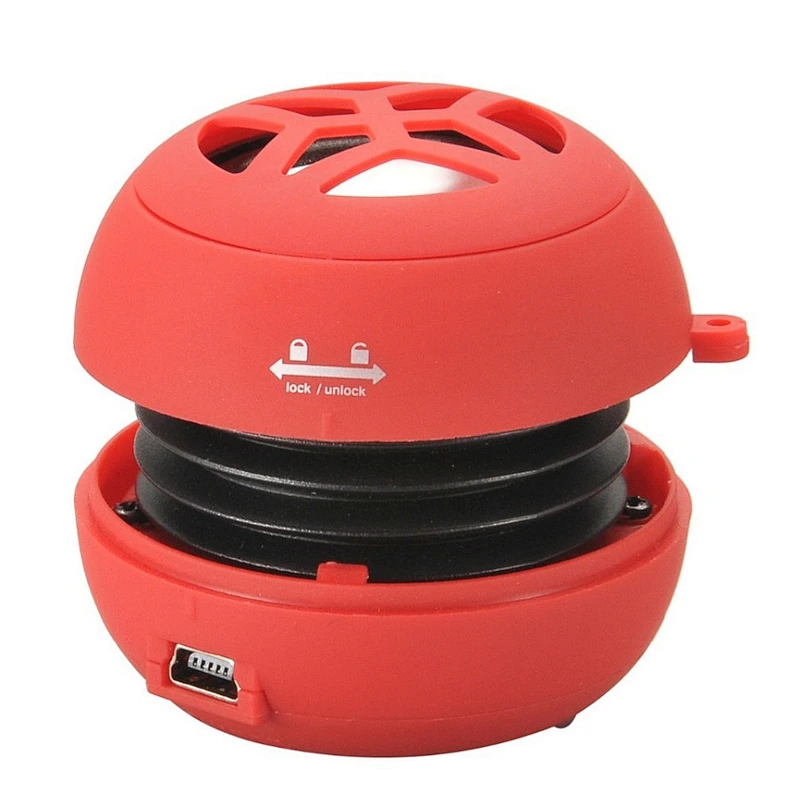 OEM wholesale round cute super USB portable music player small vibration spherical hamburger mini speaker wireless
