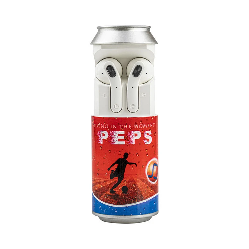 can shaped sereo mini tin promotion gift can tws wireless earbuds