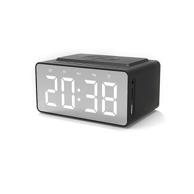 LED Display 5W Wireless Charging Alarm Clock Wireless Speaker