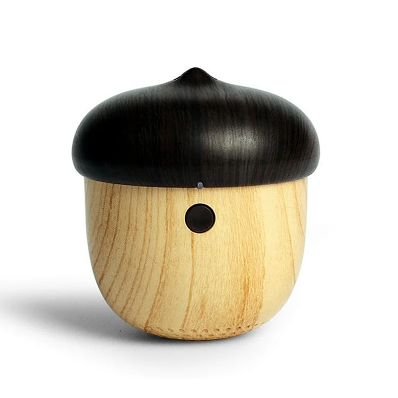 Promotion gifts travel backpack hang stereo portable cute pocket hang rope super mini lovely wireless wooden nut speaker