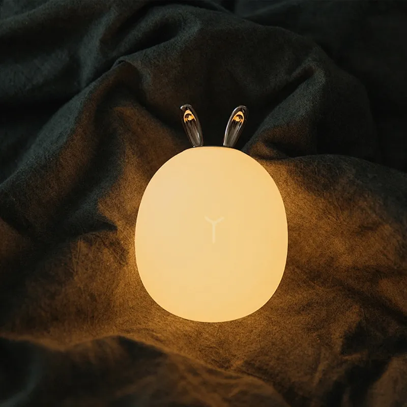 Mini Soft Silicone Touch Night Lights Deer Usb Rechargeable Gifts LED Beside Lamp