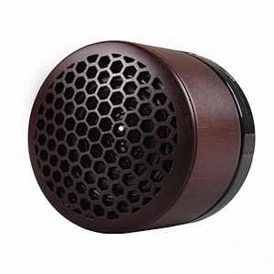 Wholesale OEM cute stereo super portable wireless mini round bamboo wooden speaker