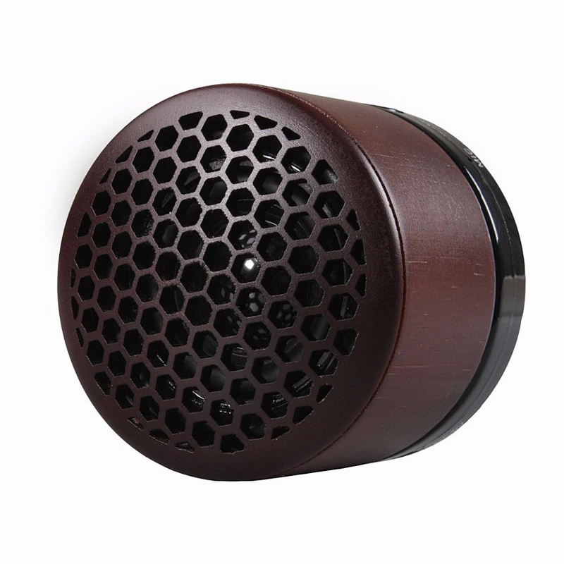 Wholesale OEM cute stereo super portable wireless mini round bamboo wooden speaker