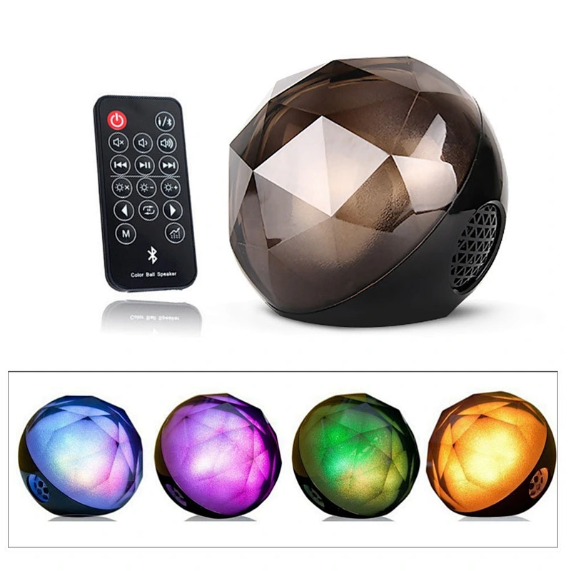 stereo wireless disco bar karaoke colorful led Round Crystal Bluetooth RGB Speaker