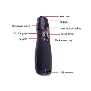 2.4G RF Integrated USB Remote control red light pen laser pointer