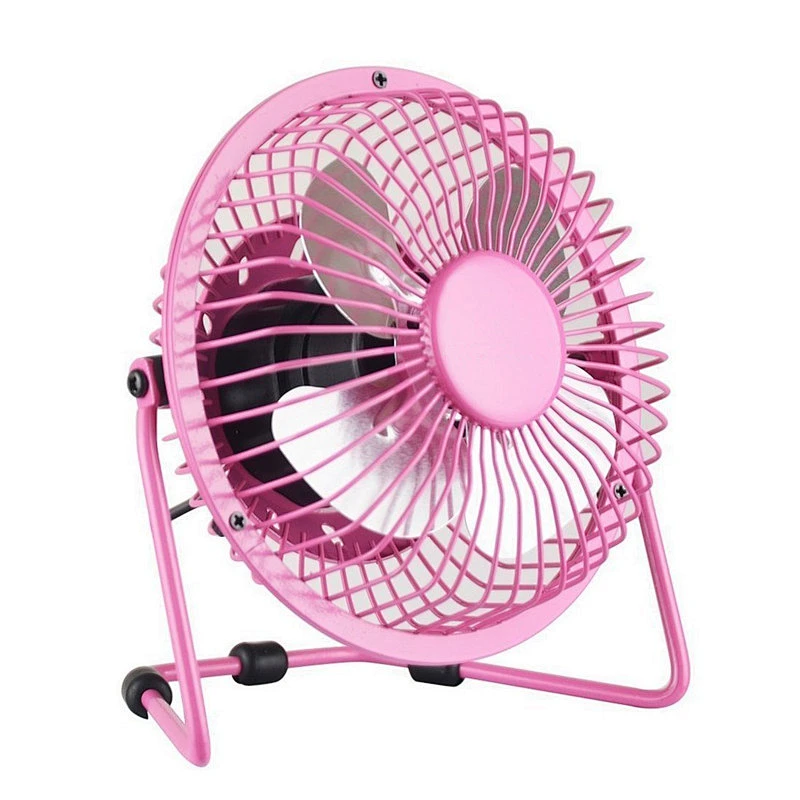 Promotional Gifts 4 Inch Stand Silent Desk Rechargeable 360 Degree Rotating Mini Metal Table LED USB Fan