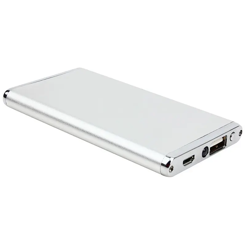 Ultra thin Portable Aluminum External Battery Charger Slim 2500mah Power Bank