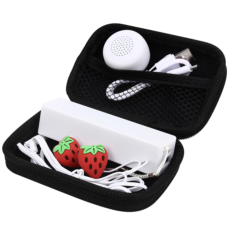 mini earphone cable charger Travel zipper EVA carrying hard case