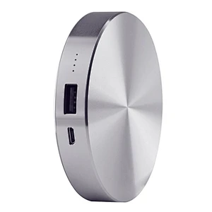 mini portable metal round shape wireless power bank 6000Mah
