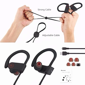 super bass comfortable eva case wireless sport earhook earphone