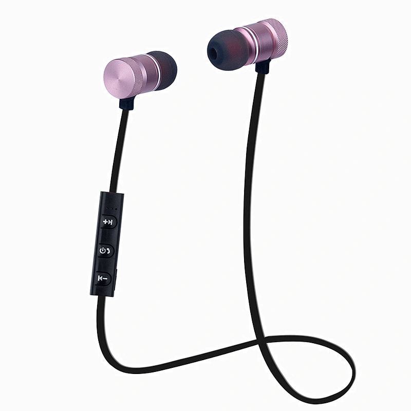 Volume Control Metal Sport Neck Wireless Bluetooth Earphones