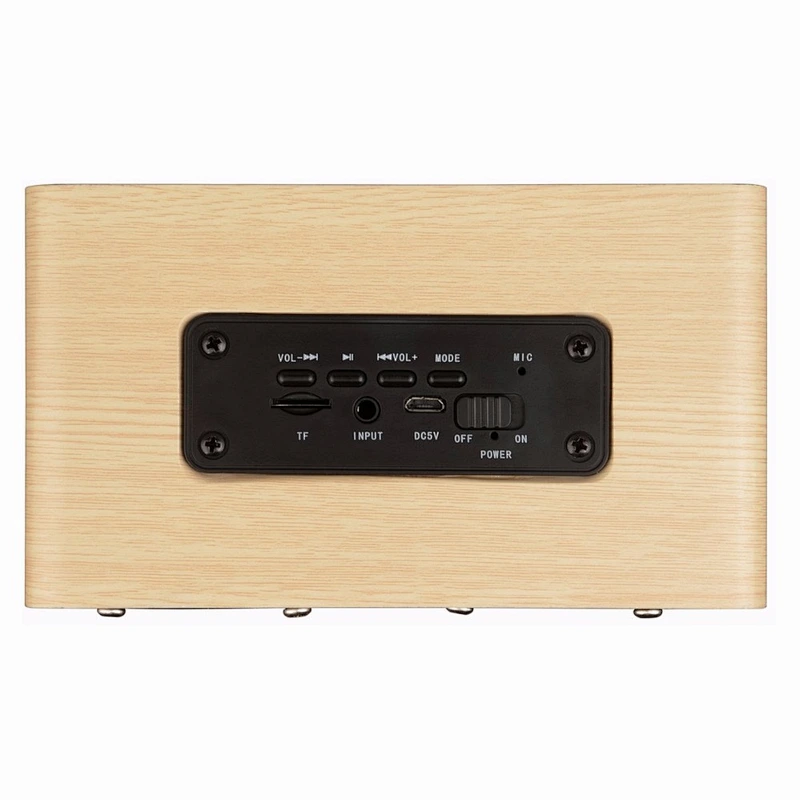 radio home dual driver stereo wooden wireless speaker