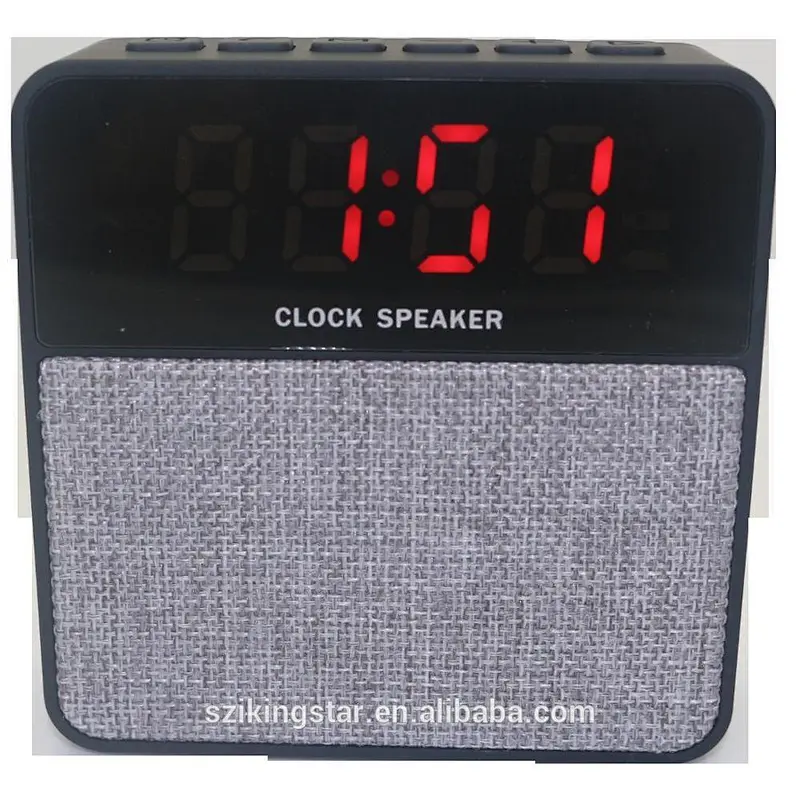 LCD screen amplifier portable stereo wireless fabric clock speaker