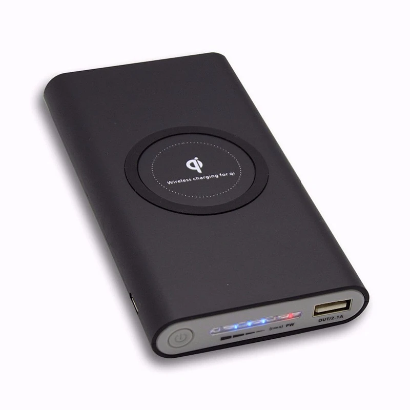 led light polymer battery dual usb port charger power banks fast charge wireless