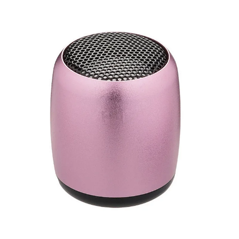 Aluminum alloy custom logo portable round wireless mini bt speaker
