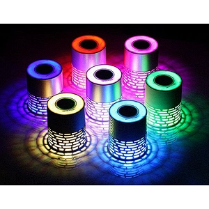Color Changing Round Metal Mini Led Wireless Speaker