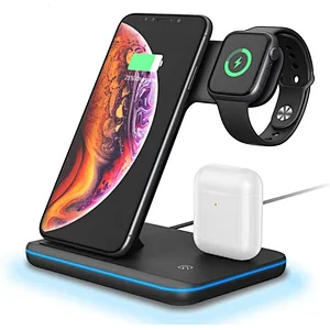 15W Fast Wireless Charger 3 in 1 Wireless Charging Stand for Airpods Apple Watch