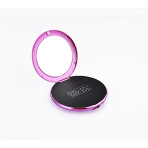 outdoor emergency oem promotion gift make up mirror led leather power bank