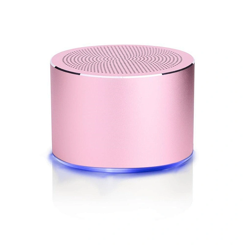 Portable Round Aluminium Wireless BT Led mini Speaker