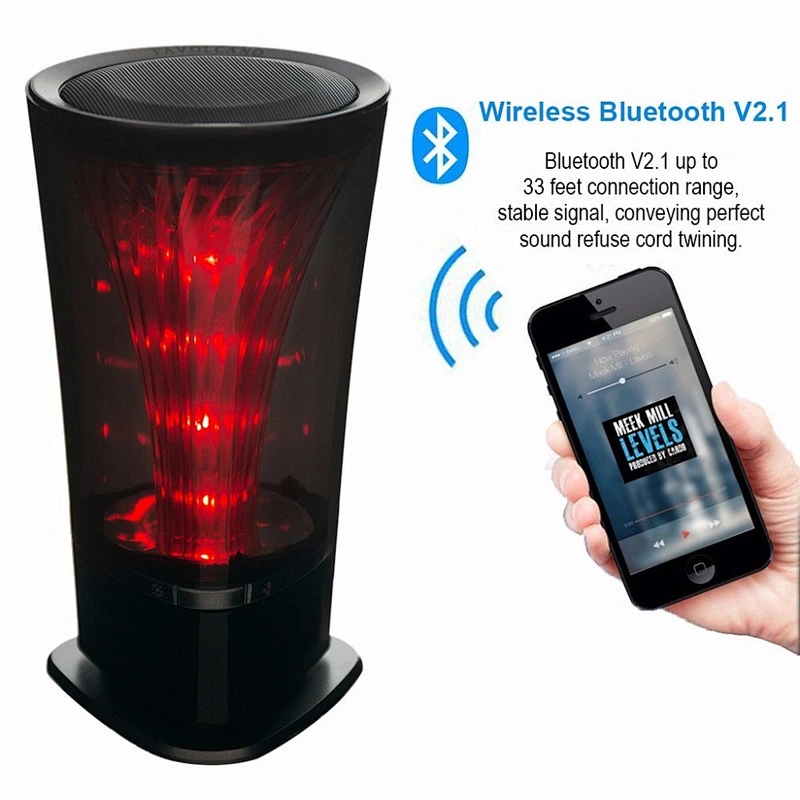 Blue Tooth RGB Colorful Transparent Cylinder Flashing LED Subwoofer Wireless Stereo Speaker