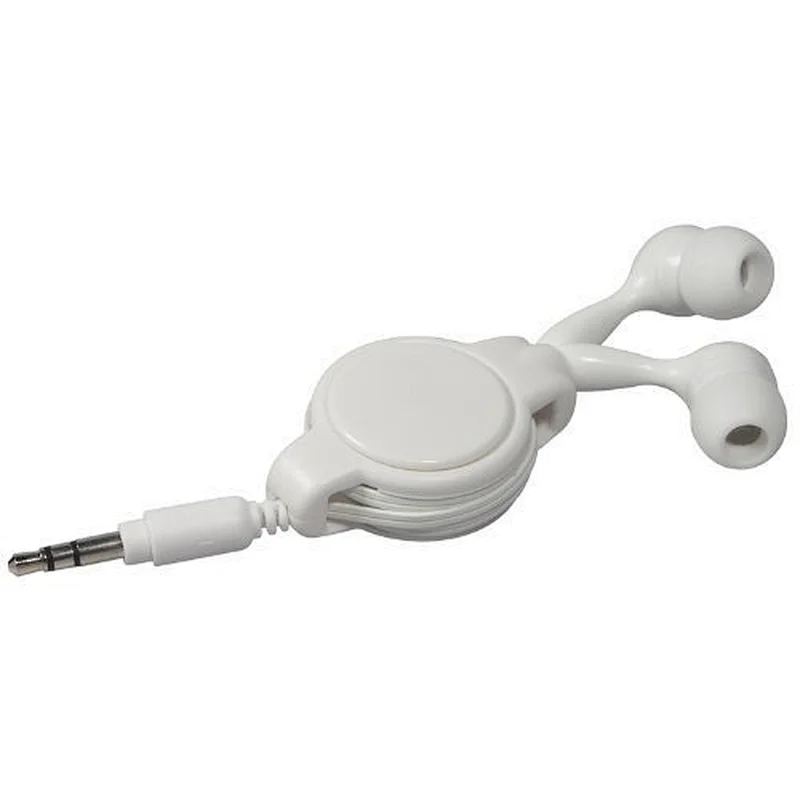 3.5mm jack wired Mp3 dual retractable earphone