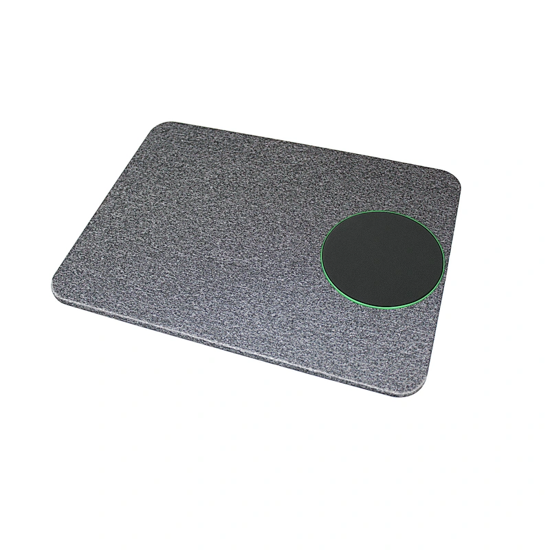 customize logo Desktop standard qi leather charging mouse pad with wireless charger