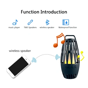 Atmosphere rechargeable wireless bluetooth speaker flame lamp speaker