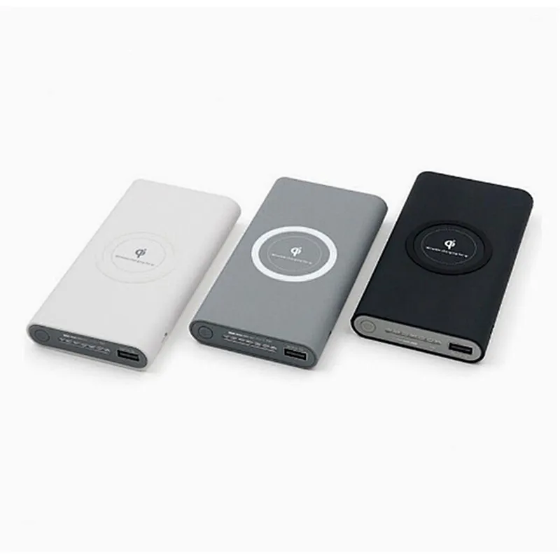 8000mAh Qi Standard Wireless Mobile Charger with Power Bank