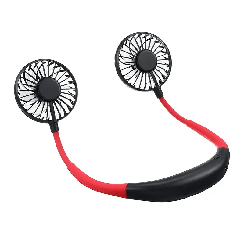 Hand Free  Portable USB Battery Bladeless Neckband Cooler Fan with Dual Wind