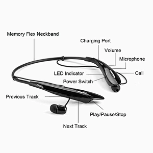 Free Sample Neckband Super Bass Wireless Bluetooth Sport Earpiece