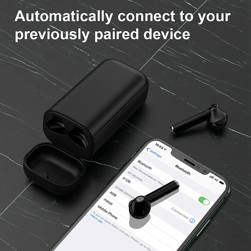 Alloy square charge box Power bank stereo handfree call tws 5.0 earbuds