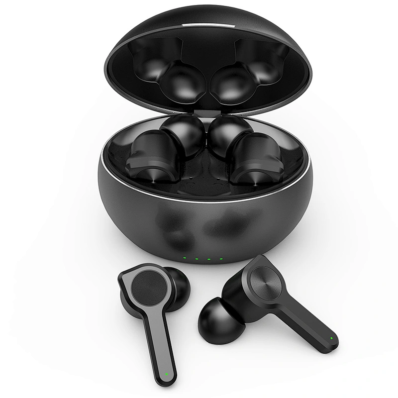 Portable Mini Round Stereo Headphones Truly Wireless Touch Control Earphones