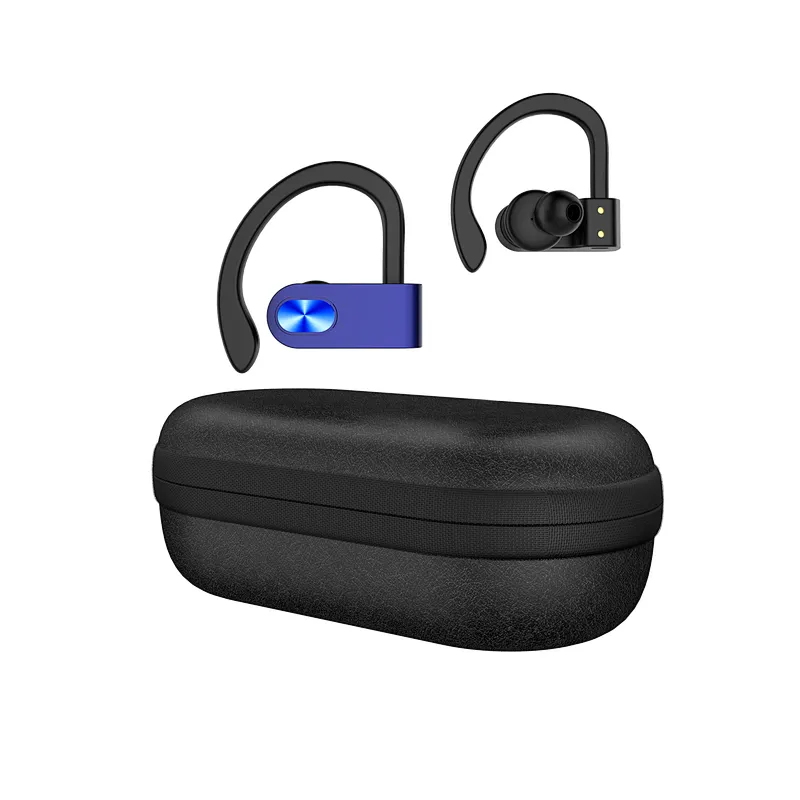 Hands-Free Mini Portable Earbuds Stereo Noise Cancelling BT GYM Neckband Ear Hook Headphone Wireless Bluetooth