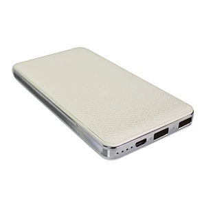 Promotion PU Leather 8000mah Portable Power Bank