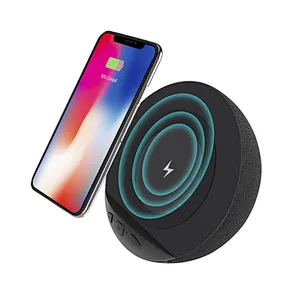 fast charger speakers portable wireless subwoofer powered round mini fabric bluetooths speaker
