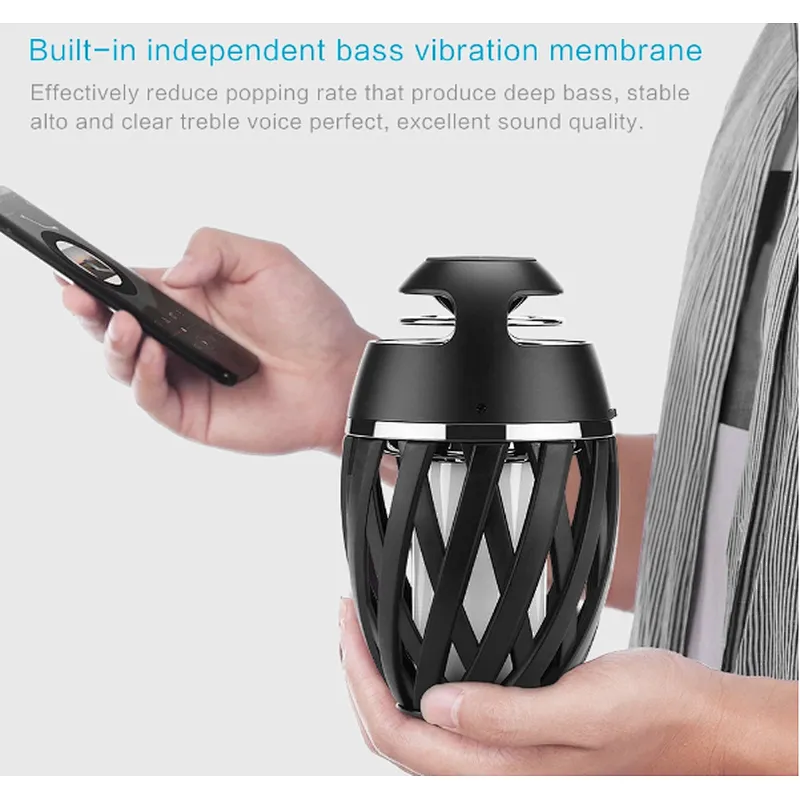 Portable Flame Home Theater Outdoor LED Lamp Bluetooth Speaker