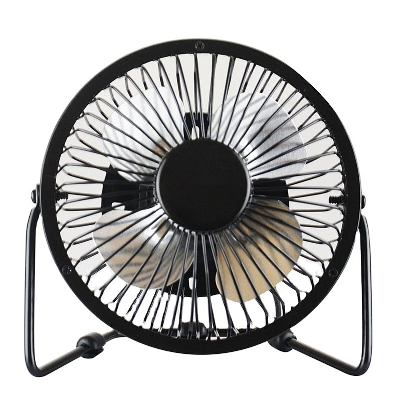 5V Air Cooling Small Table Fan 4'' Plug Charger USB Mini Metal Fan