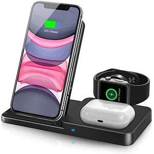 15W Fast Wireless Charger 3 in 1 Wireless Charging Stand for Airpods Apple Watch