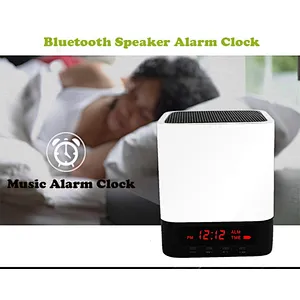 Lcd screen time display touch wireless alarm clock speaker