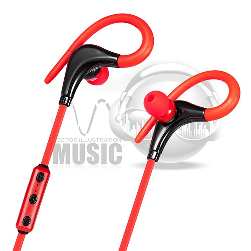 priviate label earhook sport wireless stereo headset with mic