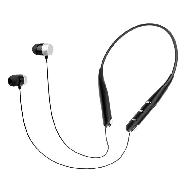 Collar Earphone Neckband Stereo Sport Wireless Headset With Mic Dual Dynamic Headphone